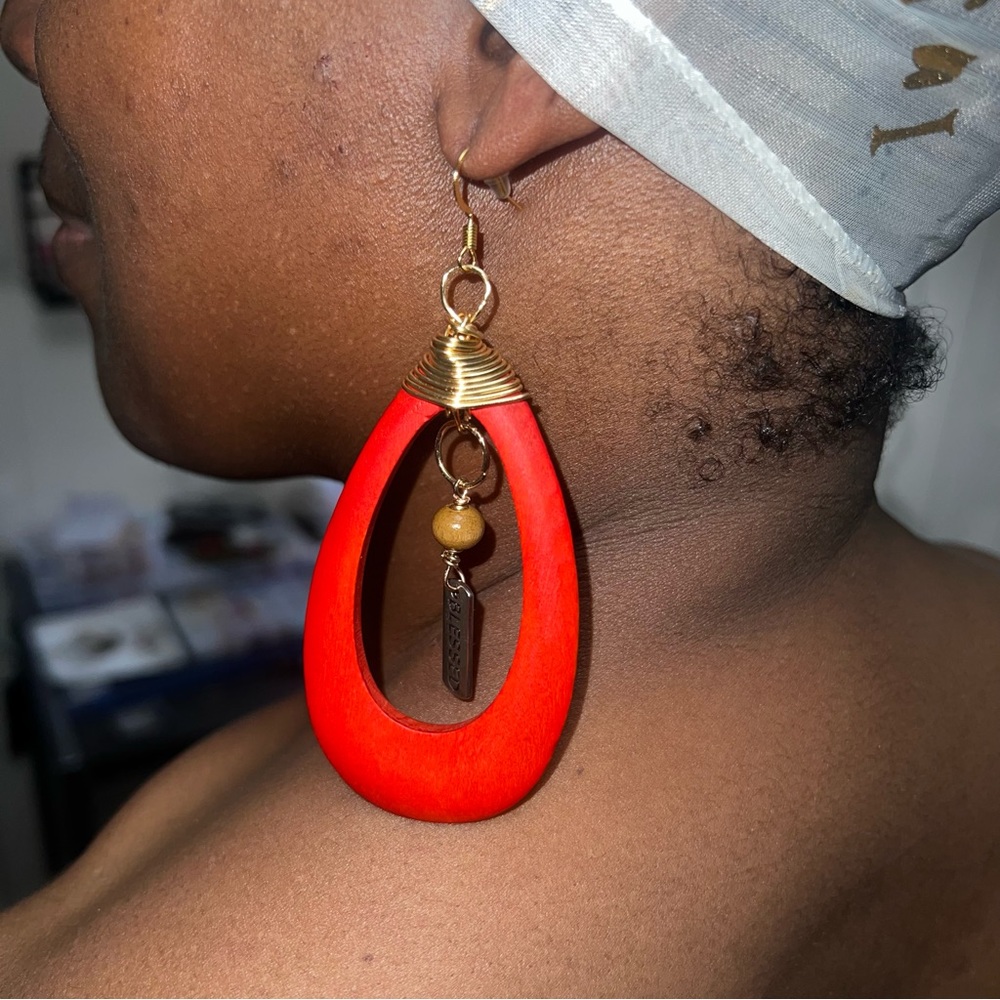 Custom handmade wooden earrings